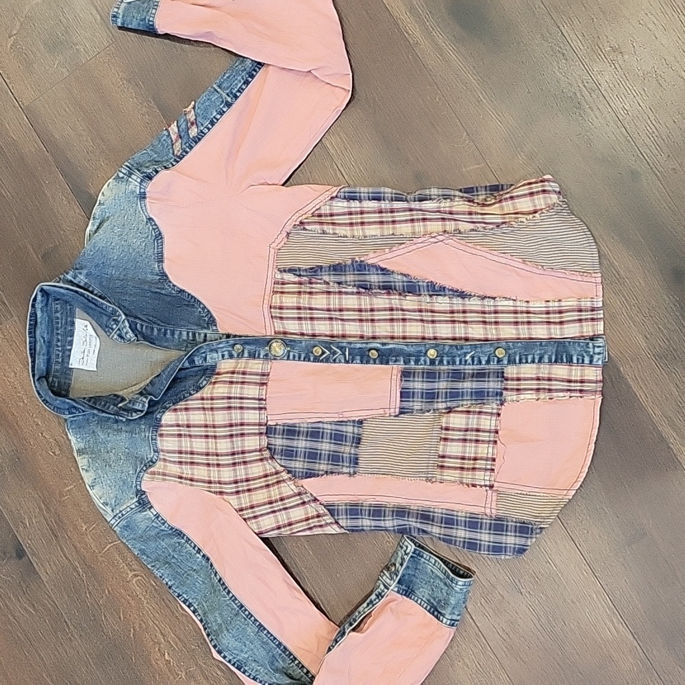 Elisa Cavaletti • Cowgirl, Boho. Western Mixed Media Patchwork Shirt small